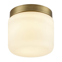 Happy Homewares Modern Bathroom Led Ceiling Light In Antique Brass With Glass Shade - thumbnail 4