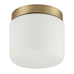 Happy Homewares Modern Bathroom Led Ceiling Light In Antique Brass With Glass Shade - thumbnail 3