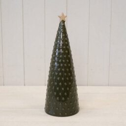 Four Candle Ceramic Green Pimpled Christmas Tree Large - thumbnail 2