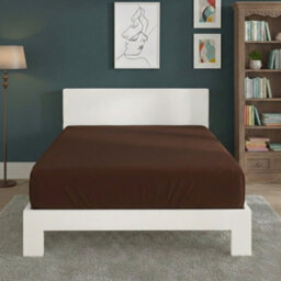 Polycotton Fitted Sheet Extra Deep 40Cm Skirt Easy Care Brown - thumbnail 1