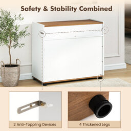 Gainoom White Sideboard Buffet Cabinet With Storage Wooden Coffee Bar Station Table With 1 Drawer & 2 Doors - thumbnail 7