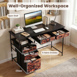 120 Cm Computer Desk Home Office Desk With Shelf - thumbnail 5