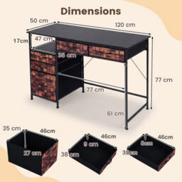 120 Cm Computer Desk Home Office Desk With Shelf - thumbnail 2