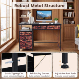 120 Cm Computer Desk Home Office Desk With Shelf - thumbnail 4