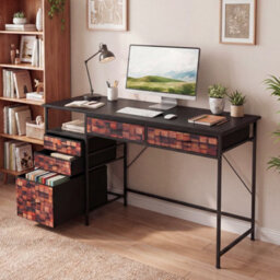120 Cm Computer Desk Home Office Desk With Shelf - thumbnail 3