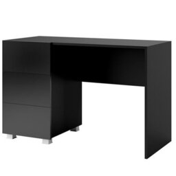 Calabrini 11 Practical Home Office Set With Desk Storage Cabinet And Shelves White/black With Led - thumbnail 3