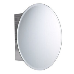 Ibathuk Stainless Steel Mirror Cabinet Wall Mount Single Door Storage Units Bathroom