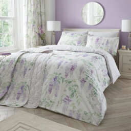Dreams & Drapes Wisteria Reversible Lilac Floral Bedspread - thumbnail 2