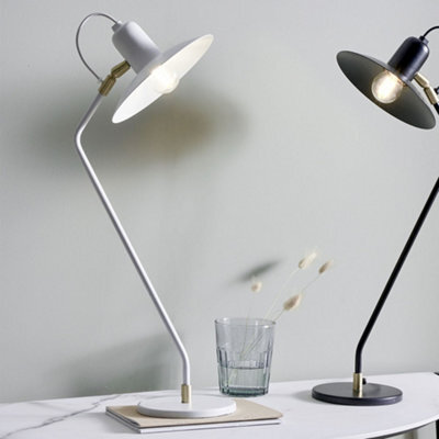 Pacific Lifestyle Camden Matt White Metal Angle Arm Task Table Lamp - image 1