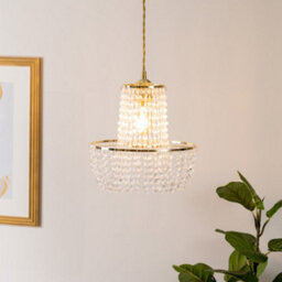 Valuelights Tegan Gold Jewel Acrylic Droplet Chandelier Easy Fit Ceiling Light Shade (D)28Cm - thumbnail 3