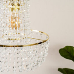 Valuelights Tegan Gold Jewel Acrylic Droplet Chandelier Easy Fit Ceiling Light Shade (D)28Cm - thumbnail 4