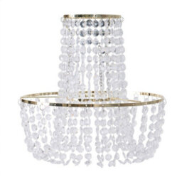 Valuelights Tegan Gold Jewel Acrylic Droplet Chandelier Easy Fit Ceiling Light Shade (D)28Cm