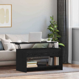 Berkfield Coffee Table Black Oak 102 X 50 X 52.5 Cm Engineered Wood - thumbnail 1