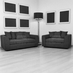 Furnishings For Less UK Paris Charcoal Boucle Fabric 3 + 2 Sofa Suite - Scatter - thumbnail 1