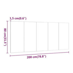 Berkfield Bed Headboard Sonoma Oak 200X1.5X80 Cm Engineered Wood - thumbnail 7