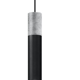 Sollux Lighting Borgio Concrete & Steel Black 1 Light Classic Pendant Ceiling Light - thumbnail 3