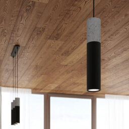 Sollux Lighting Borgio Concrete & Steel Black 1 Light Classic Pendant Ceiling Light - thumbnail 8
