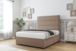 "Sloomy Texas Mink Plush Divan Bed Base No Drawers With 26"" Strutted Headboard 4' Small Double" - thumbnail 3