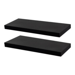 Harbour Housewares 60Cm Floating Wall Shelves- Black - Photo Gallery Bookshelf Wall Shelves For Storage & Display - Set Of 2 - thumbnail 1