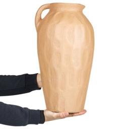 Wyld And Coco Terracotta Atelier Decorative Vase 47Cm Handmade Orange Lacquered Home Decor - thumbnail 3