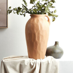 Wyld And Coco Terracotta Atelier Decorative Vase 47Cm Handmade Orange Lacquered Home Decor - thumbnail 2