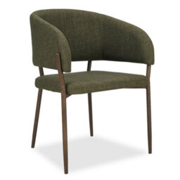 Vonhaus Dining Chairs Set Of 4, Upholstered Green Kitchen Chairs With Metal Legs, Cushioned Linen Effect For Dining Room, Oxford - thumbnail 9