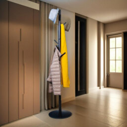 Pirlo Plush Wooden Coat Stand With 8 Hooks Black With Round Base - thumbnail 4