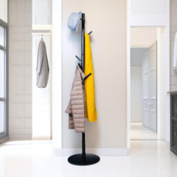 Pirlo Plush Wooden Coat Stand With 8 Hooks Black With Round Base - thumbnail 5