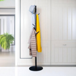 Pirlo Plush Wooden Coat Stand With 8 Hooks Black With Round Base - thumbnail 6