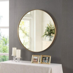 Aspect Furniture Studio Round Wood Accent Wall Mirror/vanity Mirror/bathroom Mirror,gold - thumbnail 2