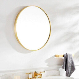 Aspect Furniture Studio Round Wood Accent Wall Mirror/vanity Mirror/bathroom Mirror,gold - thumbnail 1
