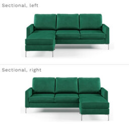 Novogratz Chapman Sectional Sofa In Velvet Green - thumbnail 3