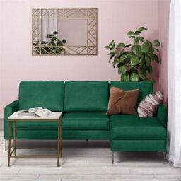 Novogratz Chapman Sectional Sofa In Velvet Green - thumbnail 7