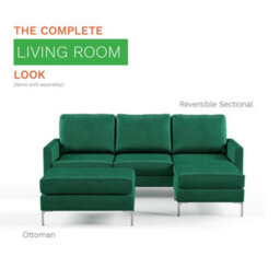 Novogratz Chapman Sectional Sofa In Velvet Green - thumbnail 4
