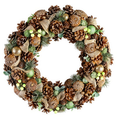 Dibor Traditional Giant Festive Foliage Front Door Autumn Wreath Winter Spring Wreath 50Cm - image 1