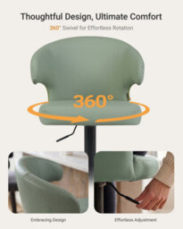 Hnnhome Embrace Faux Leather Swivel Breakfast Kitchen Bar Stool (Green) - thumbnail 4
