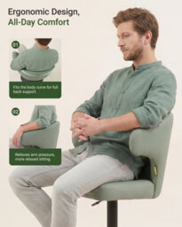 Hnnhome Embrace Faux Leather Swivel Breakfast Kitchen Bar Stool (Green) - thumbnail 5