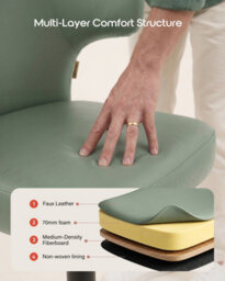 Hnnhome Embrace Faux Leather Swivel Breakfast Kitchen Bar Stool (Green) - thumbnail 6