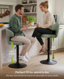 Hnnhome Embrace Faux Leather Swivel Breakfast Kitchen Bar Stool (Green) - thumbnail 7