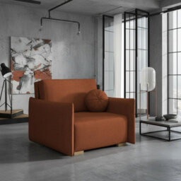 Armchair Viva Glov I With Sleep Function Storage Chipboard Foam Sinuous Spring Wooden Frame 104X98X85Cm Orange - thumbnail 1