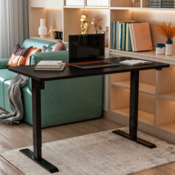 Dellonda Black Electric Adjustable Office Standing Desk, Quiet & Fast 1200X600mm - thumbnail 5