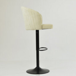 Lakeland Furniture Novara Natural Cream Fabric Black Gas Lift Base Bar Stool - thumbnail 5