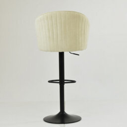 Lakeland Furniture Novara Natural Cream Fabric Black Gas Lift Base Bar Stool - thumbnail 6