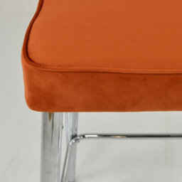 Lakeland Furniture Swan Burnt Orange Velvet Chrome Fixed Leg Base Bar Stool - thumbnail 6