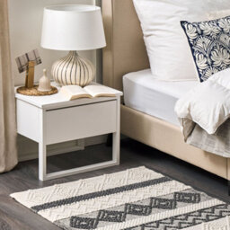Beliani Handwoven Geometric Area Rug 80 X 150 Cm Beige And Grey Wool Blend - thumbnail 2