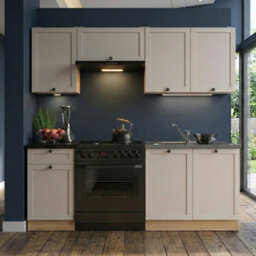 Heze Furniture Summer 5 Unit Kitchen Cabinets Set 180Cm In Cashmere Matt & Bernstein Oak - thumbnail 1
