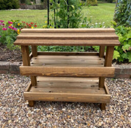 Ruddings Wood Ground Wooden Bird Table Double Feeding Platform Trays Ready-Made - thumbnail 4