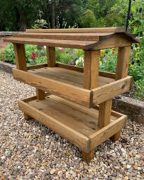 Ruddings Wood Ground Wooden Bird Table Double Feeding Platform Trays Ready-Made - thumbnail 6