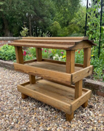 Ruddings Wood Ground Wooden Bird Table Double Feeding Platform Trays Ready-Made - thumbnail 3
