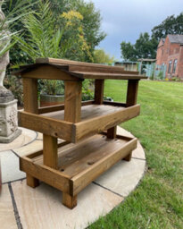 Ruddings Wood Ground Wooden Bird Table Double Feeding Platform Trays Ready-Made - thumbnail 2
